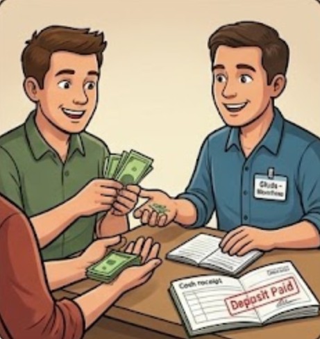 Paying the booking deposit